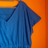 The Everyday Dress - Soft cobalt linen - XL