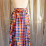 The Wrap Skirt - Rainbow check cotton - XS - House of Flint