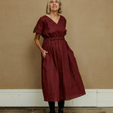 The Everyday Dress - Soft cobalt linen - XL
