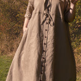 The Shirt Dress in Sand linen