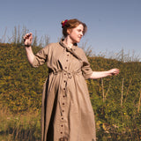 The Shirt Dress in Sand linen