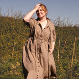 The Shirt Dress in Sand linen