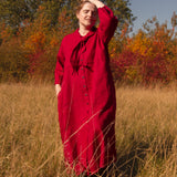 The Shirt Dress in Red linen