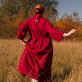 The Shirt Dress in Red linen