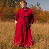 The Shirt Dress in Red linen