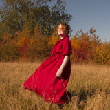 The Shirt Dress in Red linen