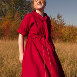 The Shirt Dress in Red linen