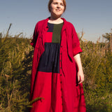 The Shirt Dress in Red linen