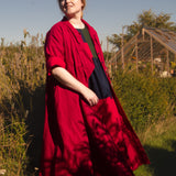 The Shirt Dress in Red linen
