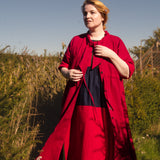 The Shirt Dress in Red linen