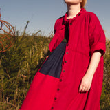 The Shirt Dress in Red linen