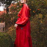 The Solstice Shirt in Red Satin