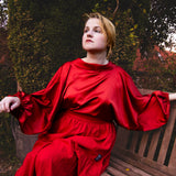 The Solstice Shirt in Red Satin