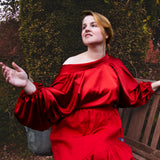 The Solstice Shirt in Red Satin
