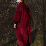 The Hybrid Dress in wine red corduroy