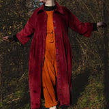 The Hybrid Dress in wine red corduroy