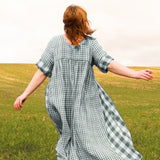 The Everything Dress in Sea Green double gingham