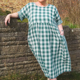 The Everything Dress in Sea Green double gingham