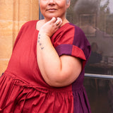 The Loop Dress in Red/Purple
