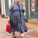 The Shirt Dress in Red linen