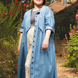 The Hellebore Dress in Denim Blue