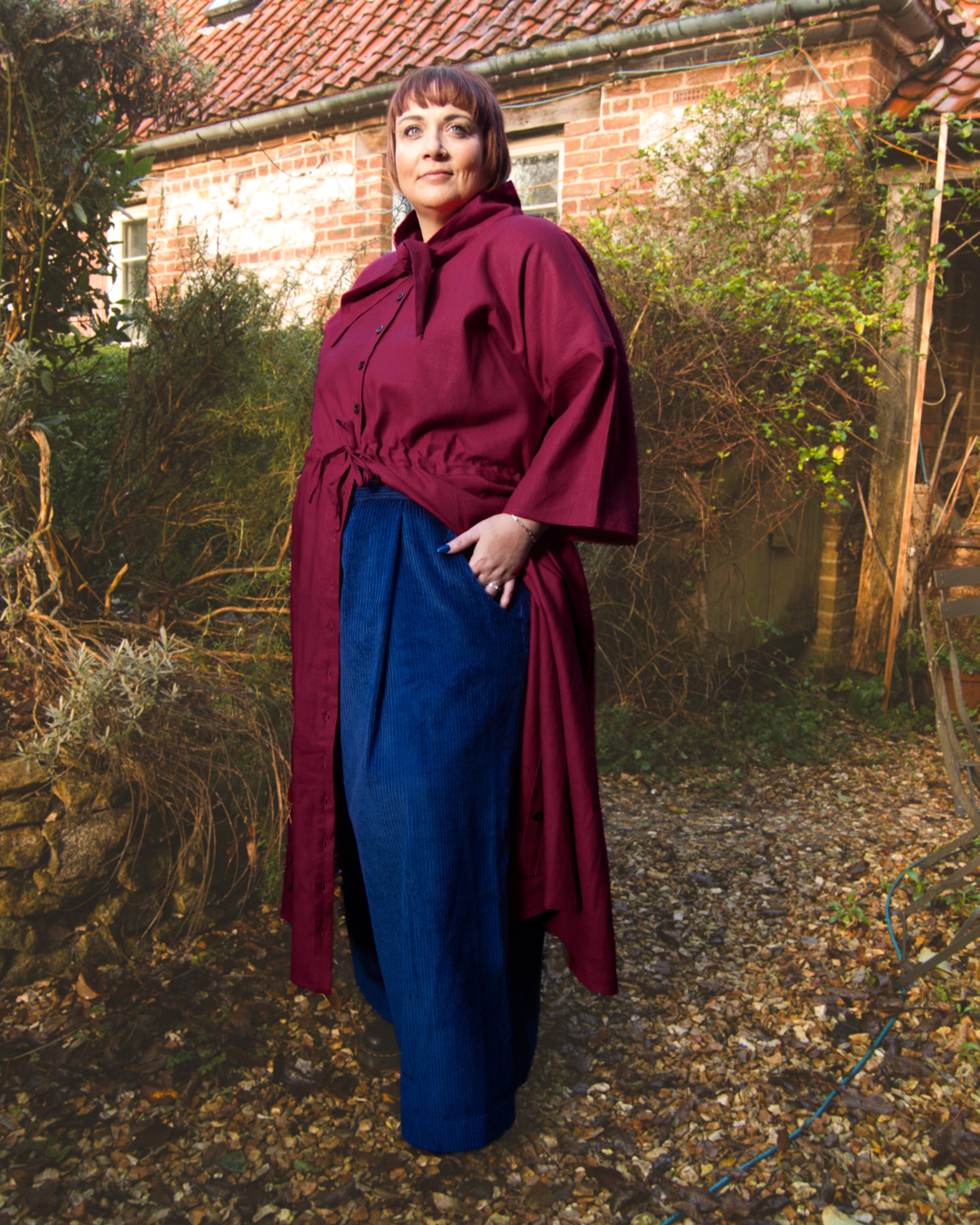 The Shirt Dress in berry linen - pre-order - House of Flint