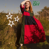 The Patchwork Everything Dress in Red