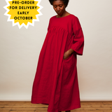 The Everything Dress in Red linen