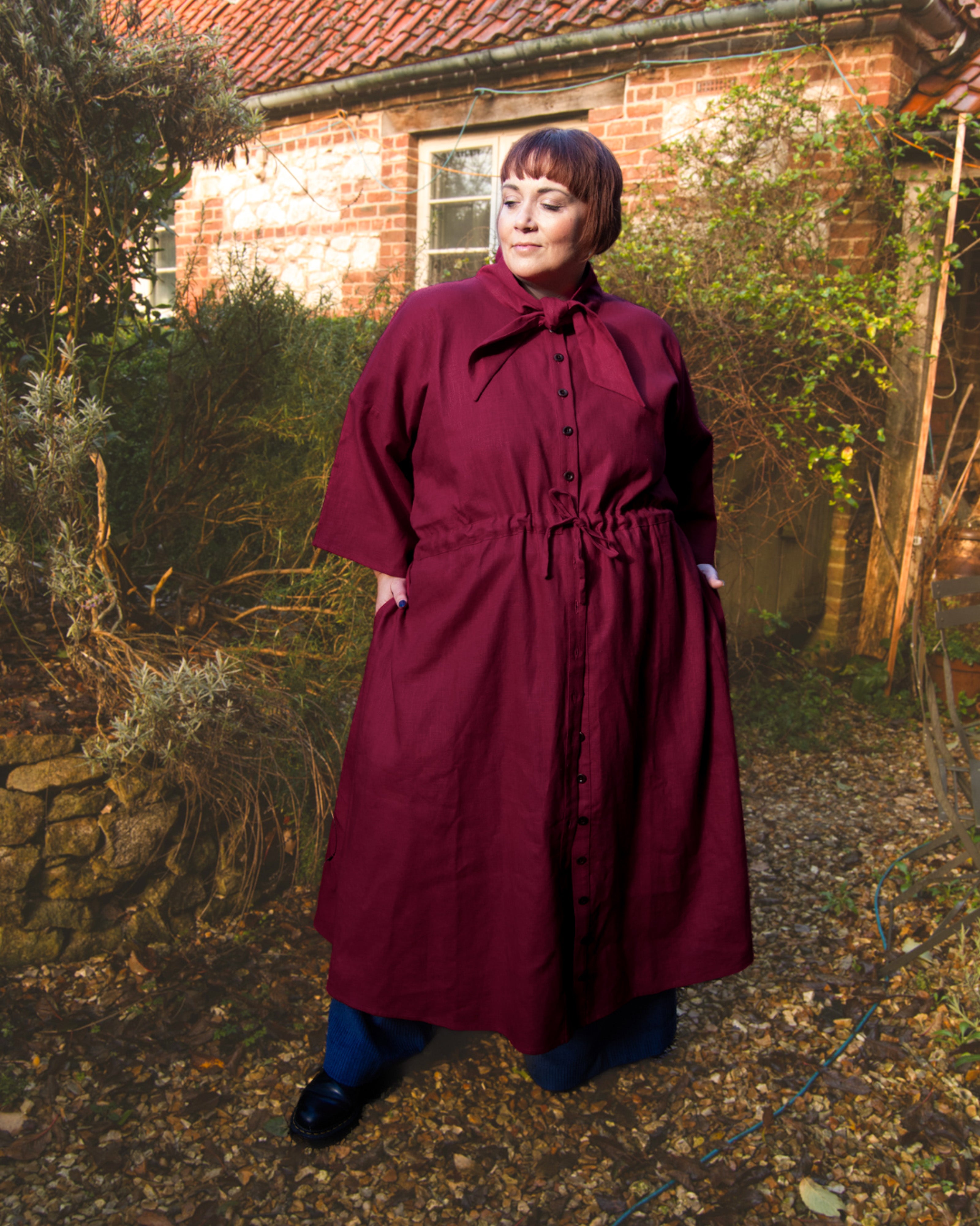 The Shirt Dress in berry linen - pre-order - House of Flint
