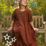 The Everything Dress in Brown Stripe Tencel