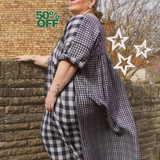 The Everything Dress in Navy double gingham