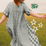 The Everything Dress in Sea Green double gingham