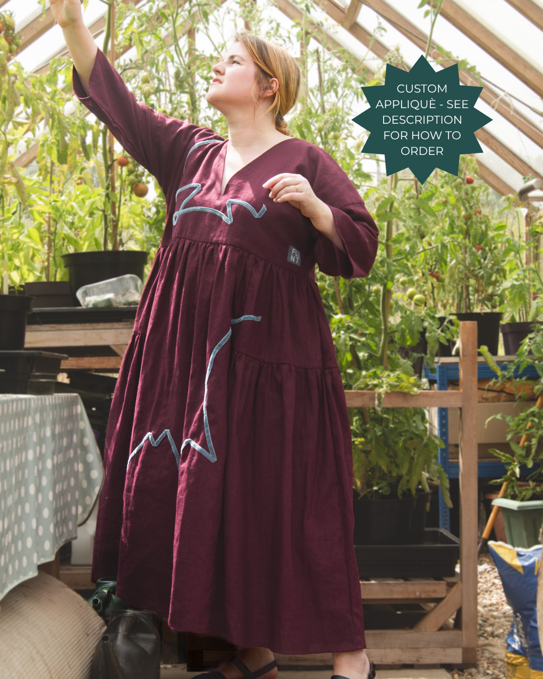 The Double Take Dress in Plum linen - House of Flint