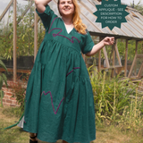 The Double Take Dress in Teal linen