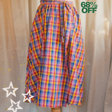 The Wrap Skirt - Rainbow check cotton - XS