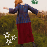 The Doddle Dress in Blue/Burgundy