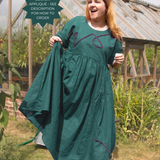 The Double Take Dress in Teal linen