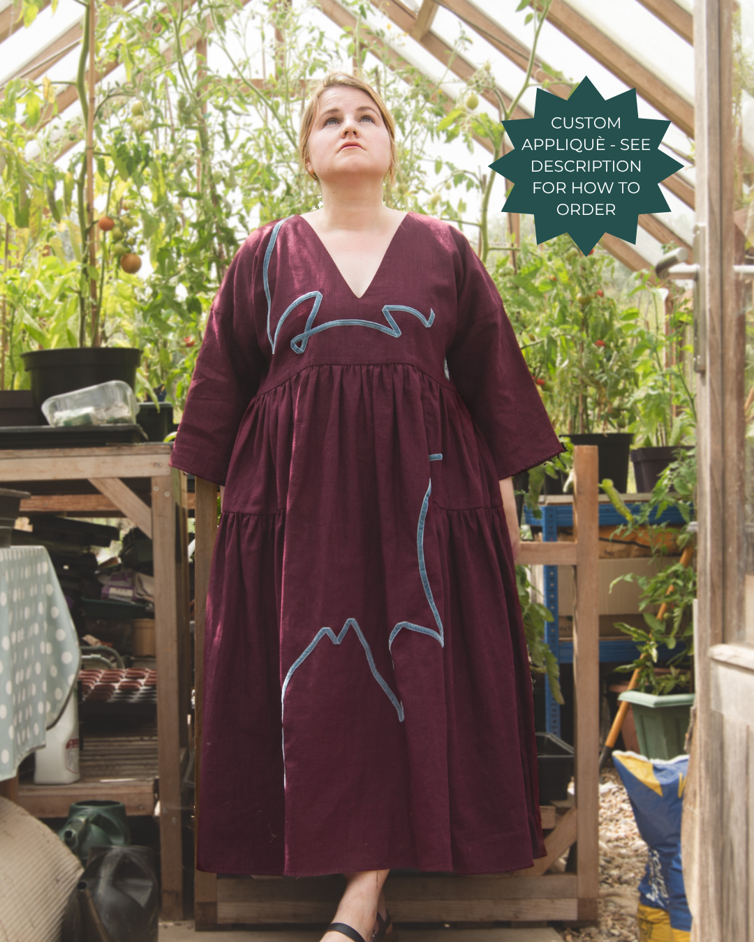 The Double Take Dress in Plum linen - House of Flint