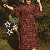 The Joan Dress in Brown Polka