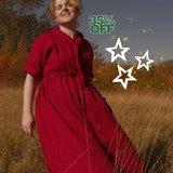 The Shirt Dress in Red linen