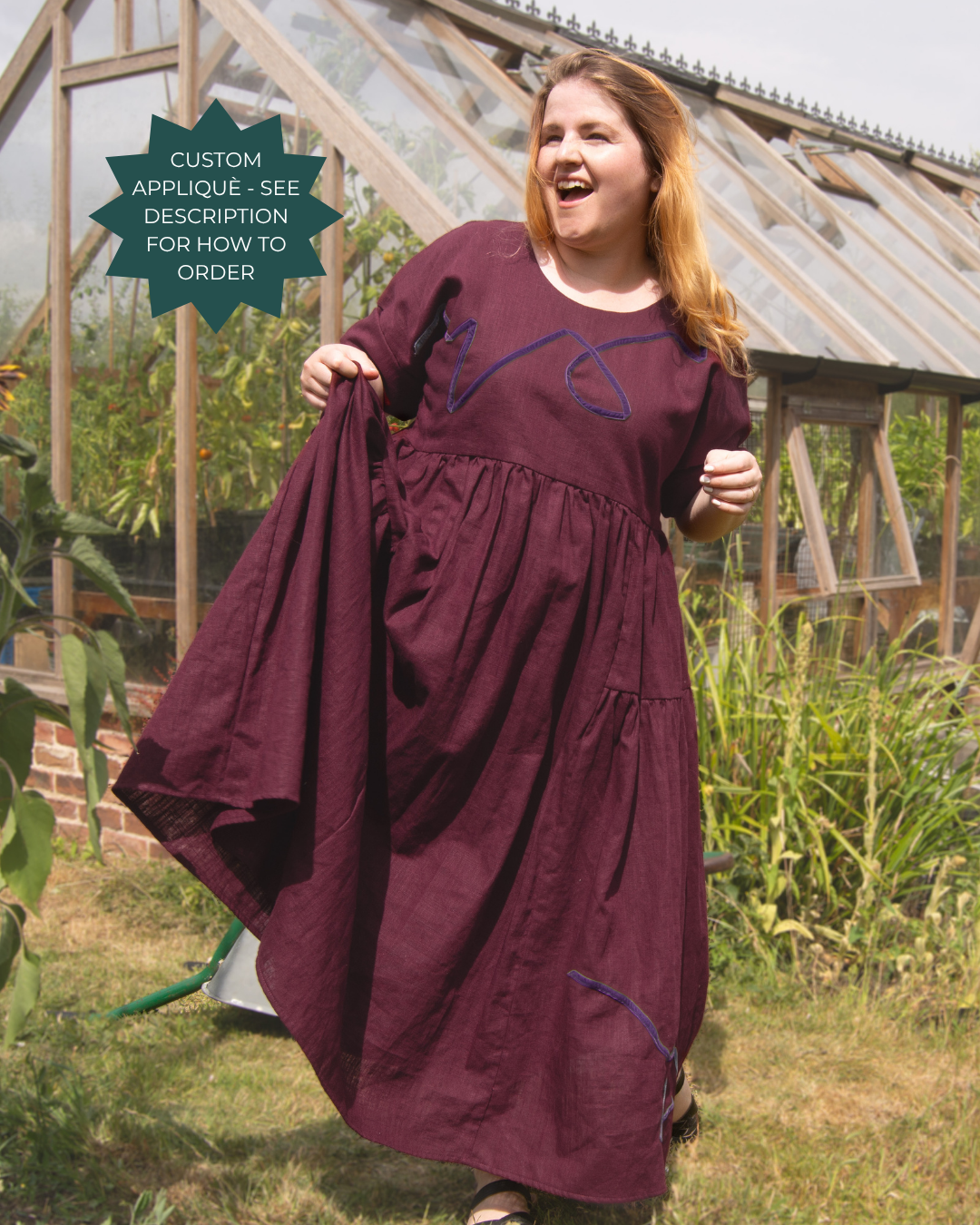 The Double Take Dress in Plum linen - House of Flint