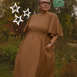 The Joan Dress in Burgundy/Chartreuse Gingham