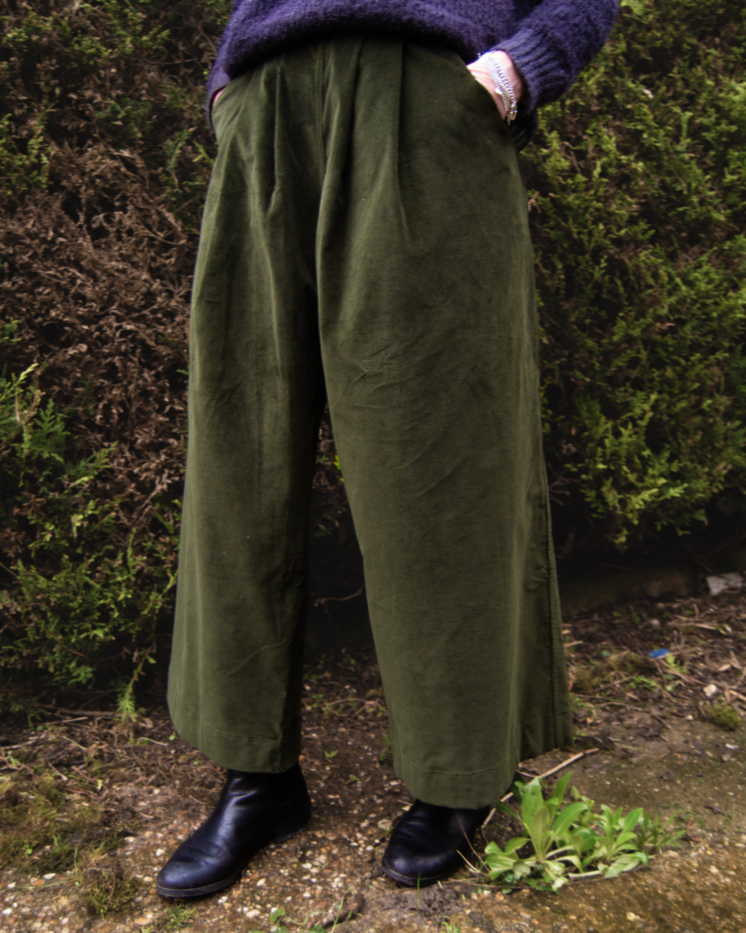 The Margo Trousers in Olive corduroy - House of Flint