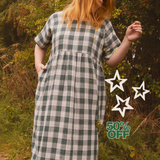 The Doddle Dress in Sea Green Double Gingham