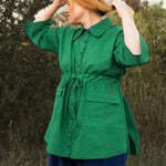 The Good Life Shirt in Green Linen - S - House of Flint