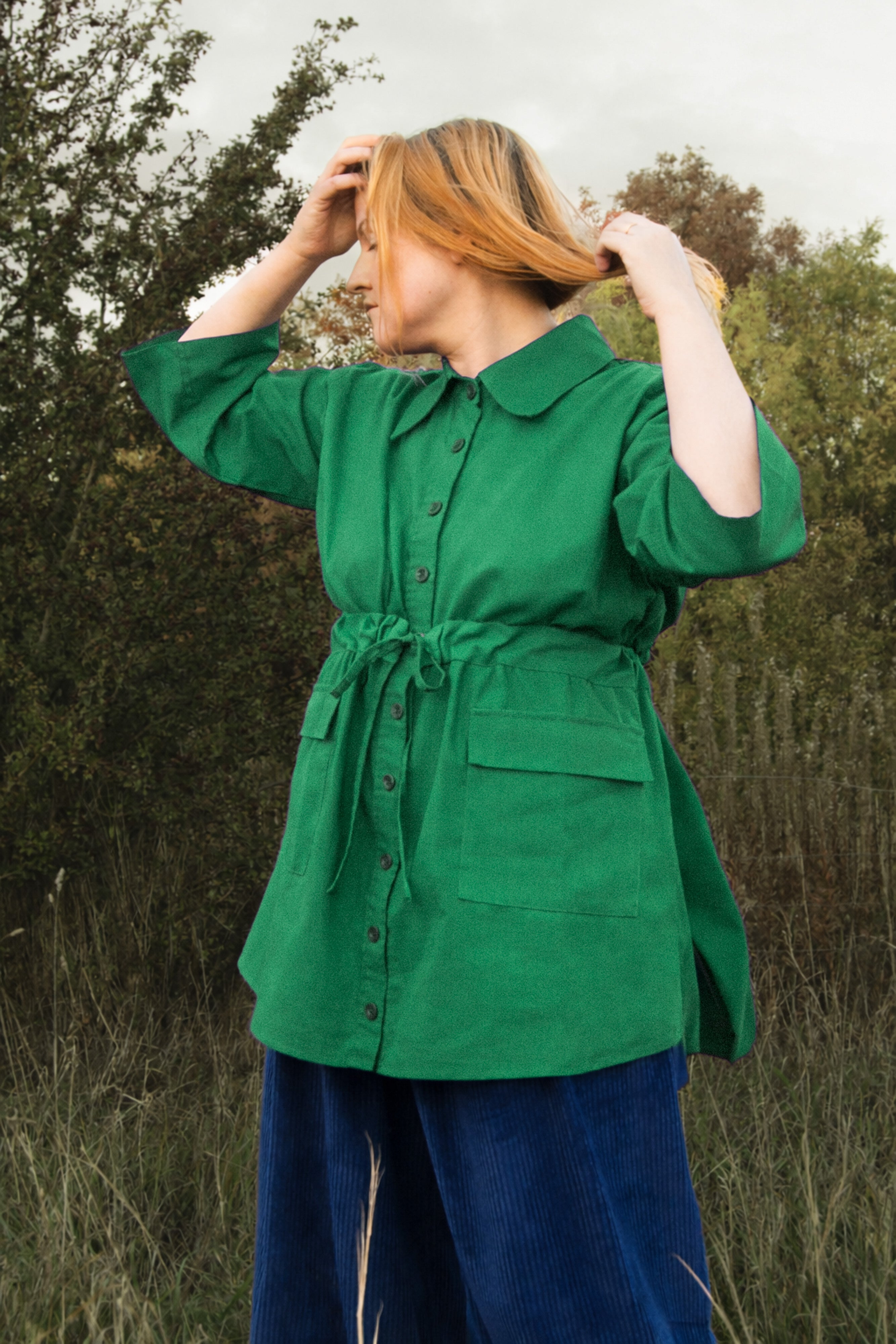 The Good Life Shirt in Green Linen - S - House of Flint