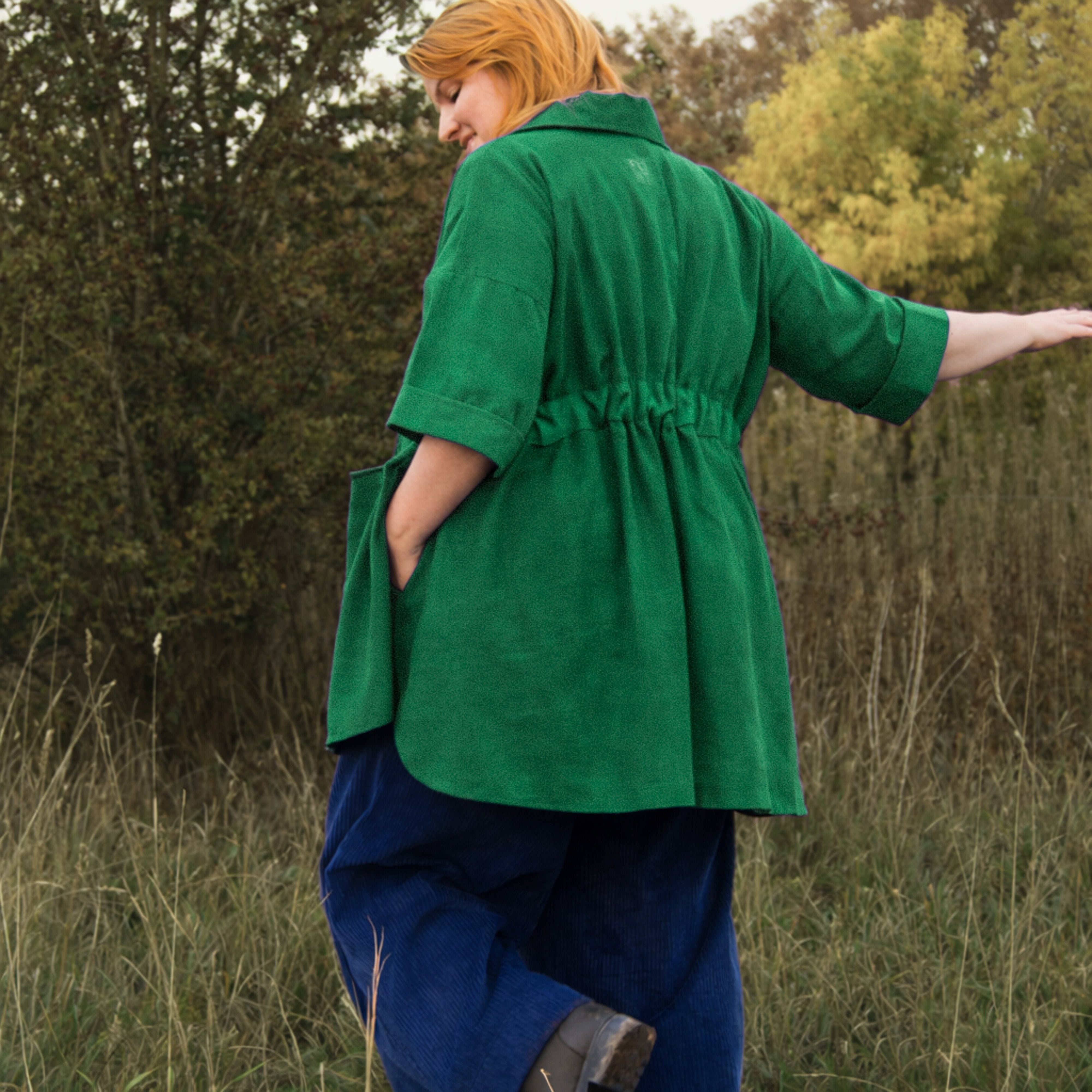 The Good Life Shirt in Green Linen - S - House of Flint