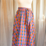 The Wrap Skirt - Rainbow check cotton - XS