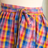 The Wrap Skirt - Rainbow check cotton - XS