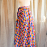 The Wrap Skirt - Rainbow check cotton - XS